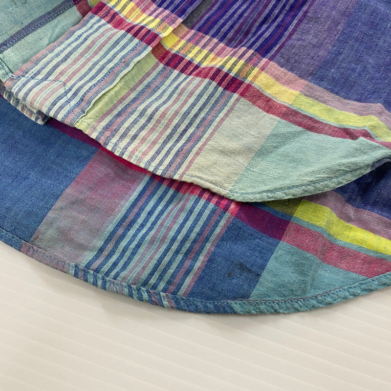 【現状渡し品】【メンズ】 RALPH LAUREN ラルフローレン 90's MADRAS CHECK BD L/S SHIRT 90年代 マドラス チェック ボタンダウン ロングスリーブ シャツ 長袖 トップス 145-250930-yo-12-tei サイズ：M カラー：パープル系 万代Net店