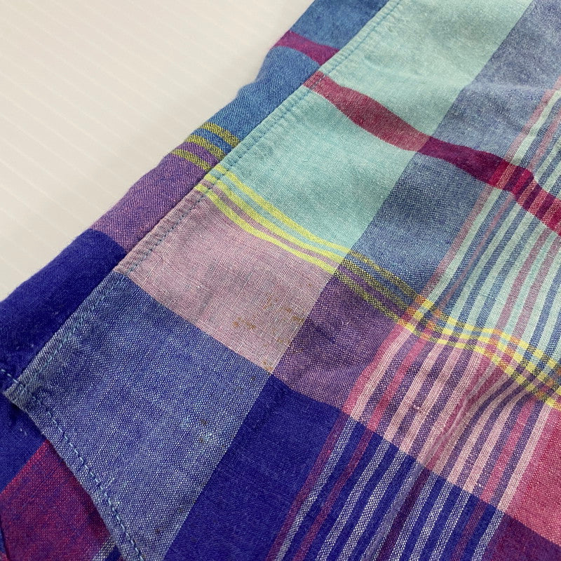 【現状渡し品】【メンズ】 RALPH LAUREN ラルフローレン 90's MADRAS CHECK BD L/S SHIRT 90年代 マドラス チェック ボタンダウン ロングスリーブ シャツ 長袖 トップス 145-250930-yo-12-tei サイズ：M カラー：パープル系 万代Net店