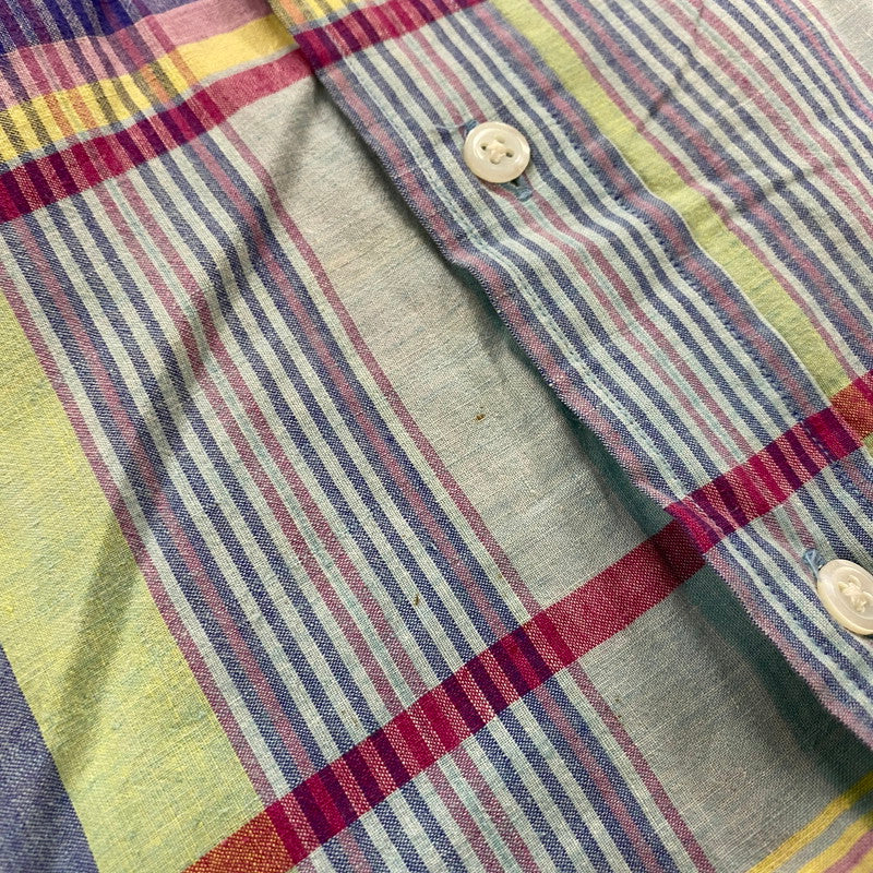 【現状渡し品】【メンズ】 RALPH LAUREN ラルフローレン 90's MADRAS CHECK BD L/S SHIRT 90年代 マドラス チェック ボタンダウン ロングスリーブ シャツ 長袖 トップス 145-250930-yo-12-tei サイズ：M カラー：パープル系 万代Net店