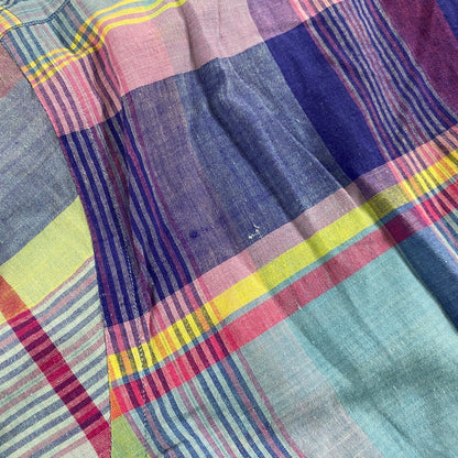 【現状渡し品】【メンズ】 RALPH LAUREN ラルフローレン 90's MADRAS CHECK BD L/S SHIRT 90年代 マドラス チェック ボタンダウン ロングスリーブ シャツ 長袖 トップス 145-250930-yo-12-tei サイズ：M カラー：パープル系 万代Net店