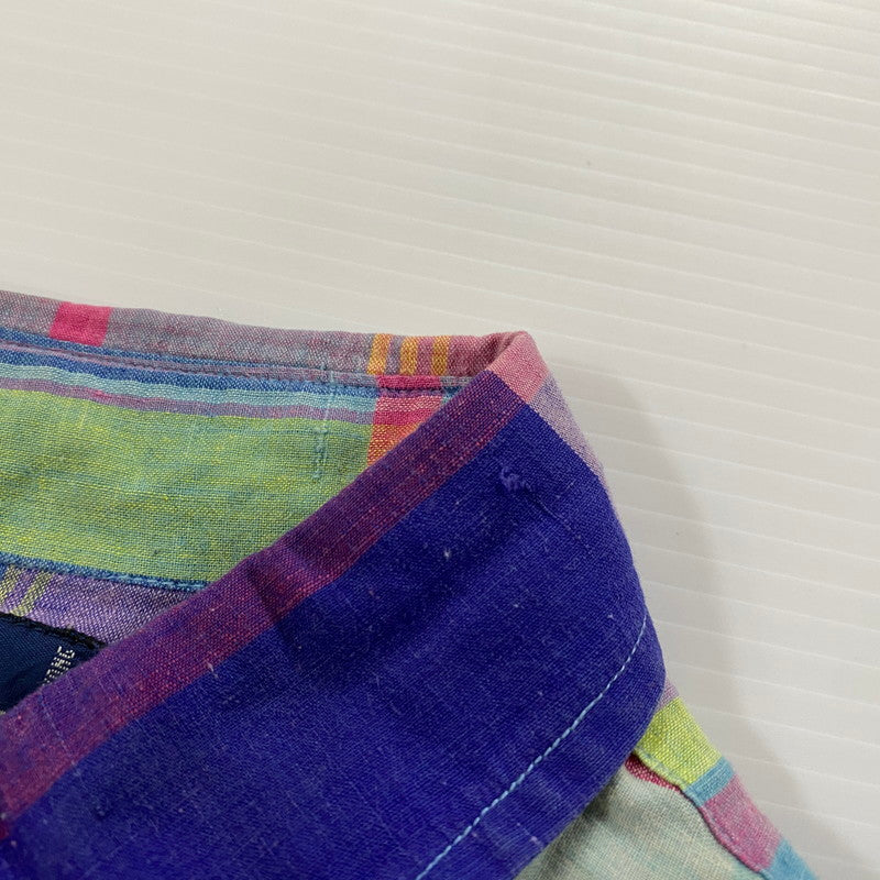 【現状渡し品】【メンズ】 RALPH LAUREN ラルフローレン 90's MADRAS CHECK BD L/S SHIRT 90年代 マドラス チェック ボタンダウン ロングスリーブ シャツ 長袖 トップス 145-250930-yo-12-tei サイズ：M カラー：パープル系 万代Net店