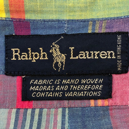 【現状渡し品】【メンズ】 RALPH LAUREN ラルフローレン 90's MADRAS CHECK BD L/S SHIRT 90年代 マドラス チェック ボタンダウン ロングスリーブ シャツ 長袖 トップス 145-250930-yo-12-tei サイズ：M カラー：パープル系 万代Net店