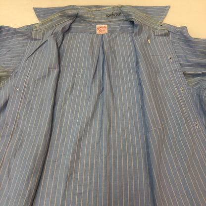【現状渡し品】【メンズ】 Brooks Brothers ブルックスブラザーズ 90's MAKERS STRIPE BD L/S SHIRT 90年代 メイカーズ ストライプ ボタンダウン ロングスリーブ シャツ 長袖 トップス 145-251003-yo-08-tei サイズ：16-6 カラー：ライトブルー 万代Net店