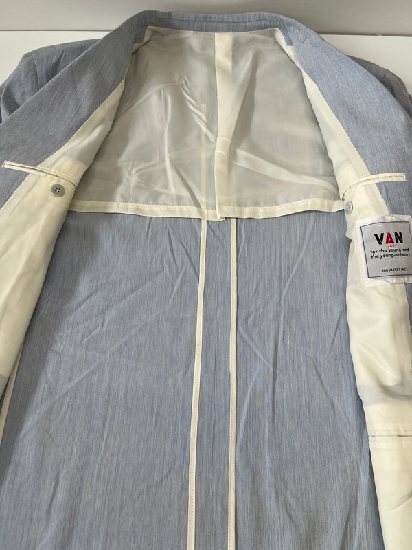 【中古品】【メンズ】 VAN ヴァン SEERSUCKER TAILORED JACKET シアサッカーテーラードジャケット アウター 147-260916-YS-11-hon サイズ：L カラー：ブルー系 万代Net店