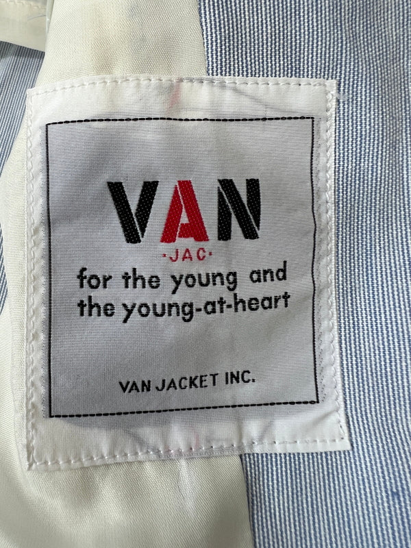 【中古品】【メンズ】 VAN ヴァン SEERSUCKER TAILORED JACKET シアサッカーテーラードジャケット アウター 147-260916-YS-11-hon サイズ：L カラー：ブルー系 万代Net店