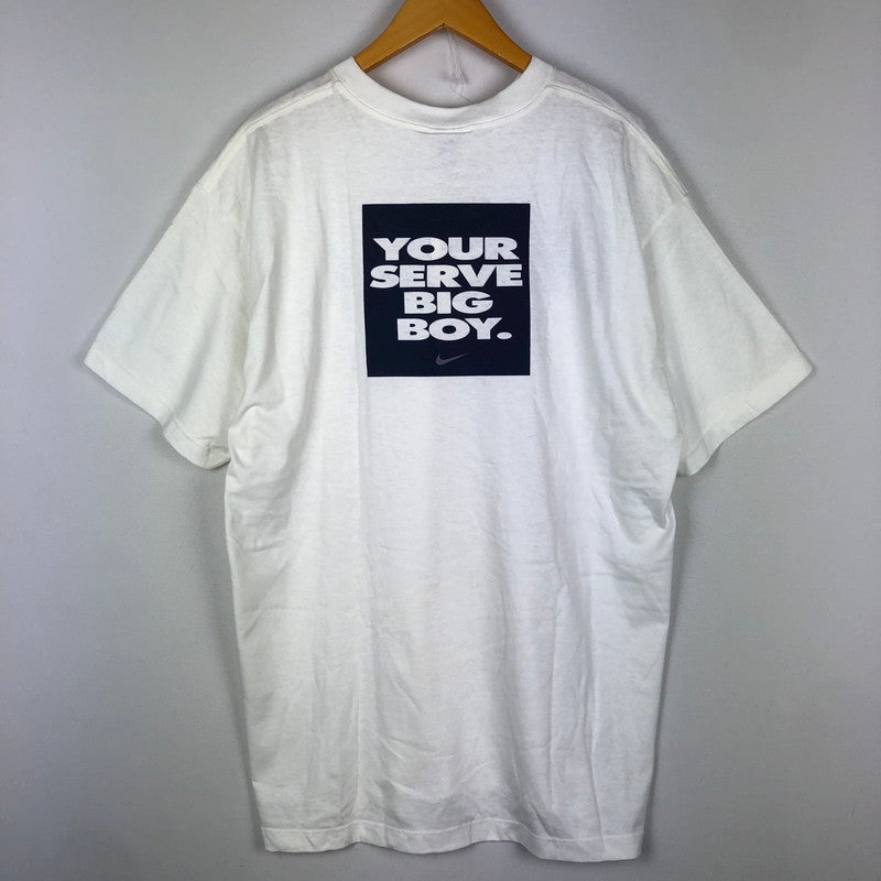 【現状渡し品】【レディース】 NIKE ナイキ 90's LOGO PRINT S/S TEE 90年代 ロゴプリント ショートスリーブ Tシャツ 半袖 トップス 148-251002-ks-28-tei サイズ：L カラー：ホワイト 万代Net店