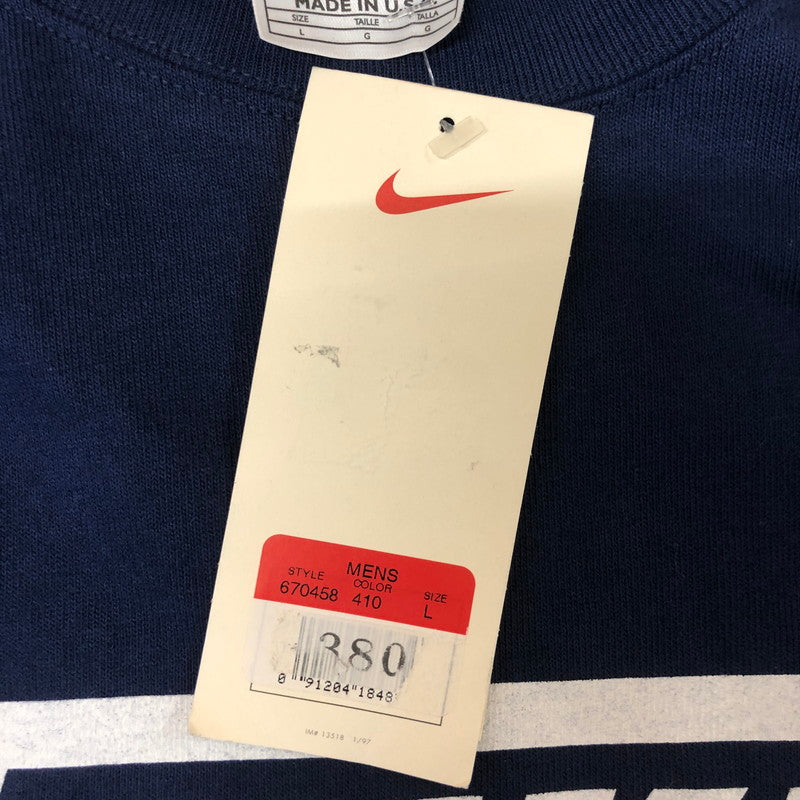 【中古品】【メンズ】 NIKE ナイキ 90's PRINT LOGO SLEEVELESS TEE 670458 90年代 プリント ロゴ スリーブレス Tシャツ ノースリーブ 148-251125-yo-18-tei サイズ：L カラー：ネイビー 万代Net店