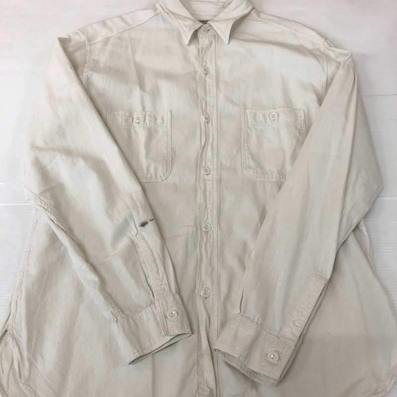 【中古品】【メンズ】 Buzz Rickson's バズリクソンズ WHITE CHAMBRAY WORK SHIRT BR25996 ホワイト シャンブレー ワークシャツ トップス 長袖 145-251127-ts-20-tei サイズ：17-17 カラー：ホワイト 万代Net店