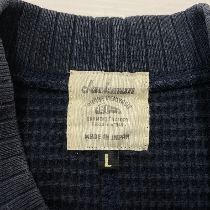 【中古品】【メンズ】 JACKMAN ジャックマン WAFFLE MIDNECK L/S TEE JM7200 ワッフル ミッドネック ロングスリーブ Tシャツ 長袖 トップス 145-251229-yo-06-tei サイズ：L カラー：ネイビー 万代Net店