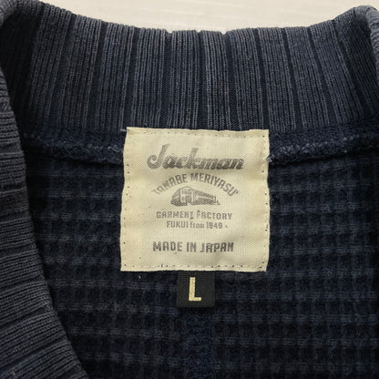 【中古品】【メンズ】 JACKMAN ジャックマン WAFFLE MIDNECK L/S TEE JM7200 ワッフル ミッドネック ロングスリーブ Tシャツ 長袖 トップス 145-251229-yo-06-tei サイズ：L カラー：ネイビー 万代Net店