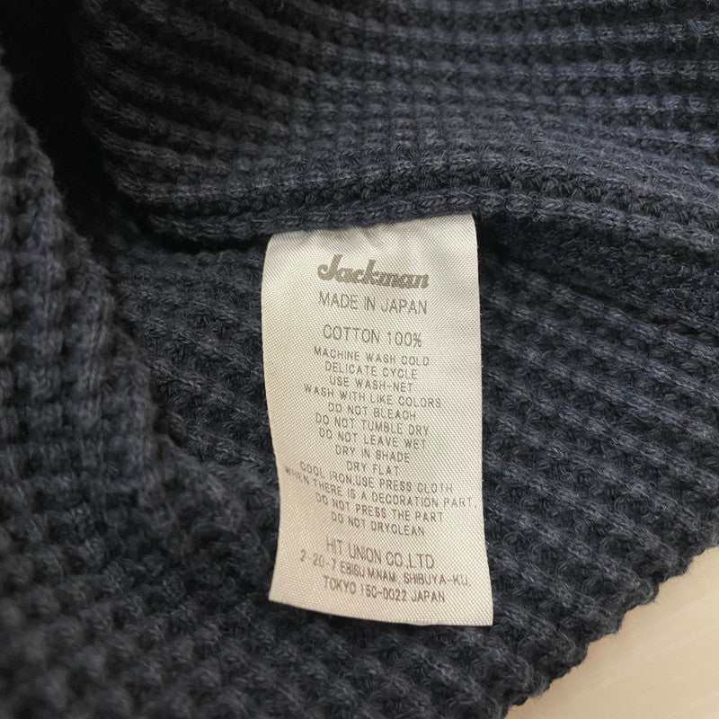 【中古品】【メンズ】 JACKMAN ジャックマン WAFFLE MIDNECK L/S TEE JM7200 ワッフル ミッドネック ロングスリーブ Tシャツ 長袖 トップス 145-251229-yo-06-tei サイズ：L カラー：ネイビー 万代Net店