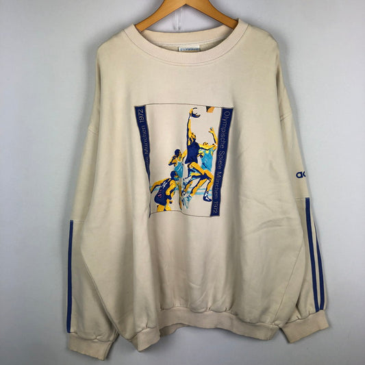 【中古品】【メンズ】 adidas アディダス 80’s OLYMPIC CENTENNIAL COLLECTION SWEAT VINTAGE 80年代 オリンピック センテニアル コレクション スウェット 長袖 トップス トレーナー ヴィンテージ 148-251003-yo-07-tei サイズ：XL カラー：アイボリー 万代Net店