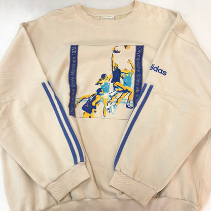 【中古品】【メンズ】 adidas アディダス 80’s OLYMPIC CENTENNIAL COLLECTION SWEAT VINTAGE 80年代 オリンピック センテニアル コレクション スウェット 長袖 トップス トレーナー ヴィンテージ 148-251003-yo-07-tei サイズ：XL カラー：アイボリー 万代Net店
