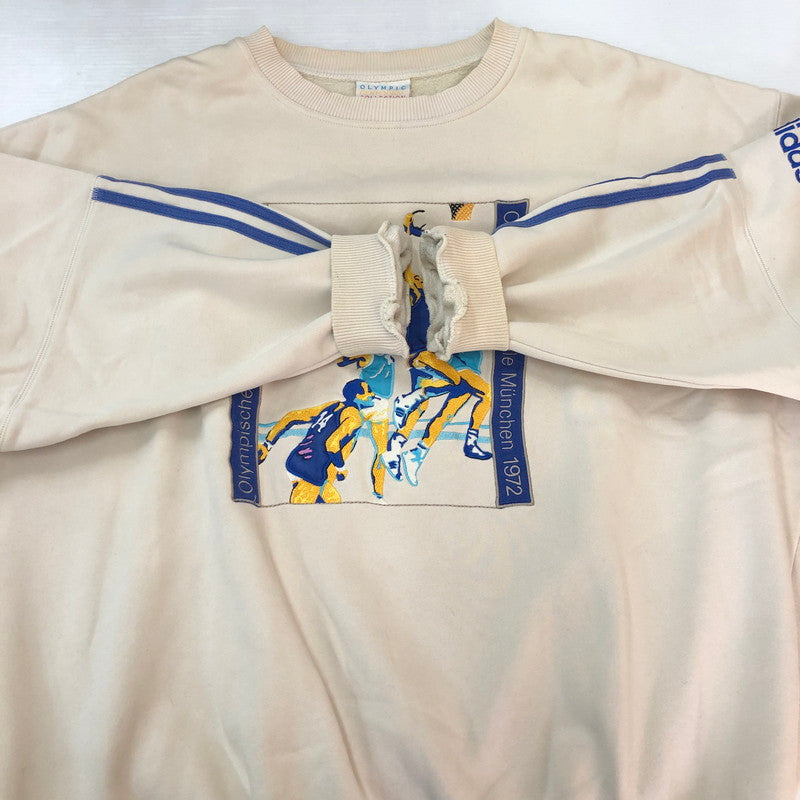 【中古品】【メンズ】 adidas アディダス 80’s OLYMPIC CENTENNIAL COLLECTION SWEAT VINTAGE 80年代 オリンピック センテニアル コレクション スウェット 長袖 トップス トレーナー ヴィンテージ 148-251003-yo-07-tei サイズ：XL カラー：アイボリー 万代Net店