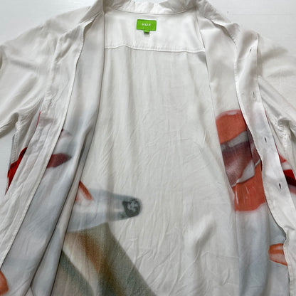 【中古品】【メンズ】 HUF ハフ SEDUCTIVE RESORT TOP セダクティブ リソート トップ 半袖 トップス 142-260801-sa-20-tei サイズ：XL カラー：ホワイト 万代Net店
