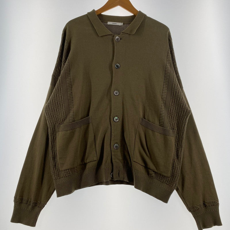 【中古品】【メンズ】 YASHIKI ヤシキ SAZANAMI COLLAR CARDIGAN MADE IN JAPAN YSK-21SS-KN03 サザナミ カラー カーディガン トップス 日本製 140-260704-ss-07-tei サイズ：1 カラー：グリーン 万代Net店