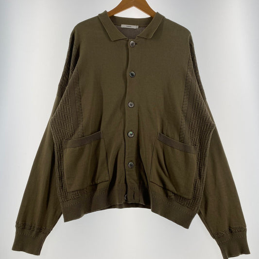 【中古品】【メンズ】 YASHIKI ヤシキ SAZANAMI COLLAR CARDIGAN MADE IN JAPAN YSK-21SS-KN03 サザナミ カラー カーディガン トップス 日本製 140-260704-ss-07-tei サイズ：1 カラー：グリーン 万代Net店
