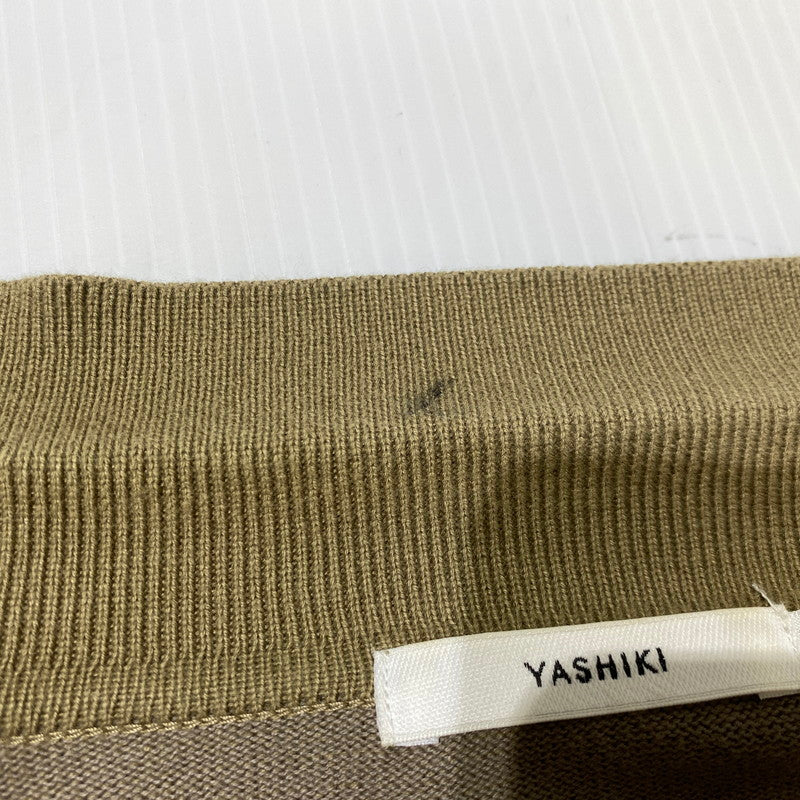 【中古品】【メンズ】 YASHIKI ヤシキ SAZANAMI COLLAR CARDIGAN MADE IN JAPAN YSK-21SS-KN03 サザナミ カラー カーディガン トップス 日本製 140-260704-ss-07-tei サイズ：1 カラー：グリーン 万代Net店