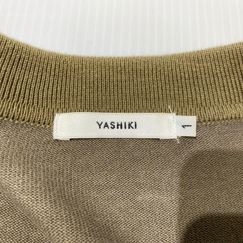 【中古品】【メンズ】 YASHIKI ヤシキ SAZANAMI COLLAR CARDIGAN MADE IN JAPAN YSK-21SS-KN03 サザナミ カラー カーディガン トップス 日本製 140-260704-ss-07-tei サイズ：1 カラー：グリーン 万代Net店