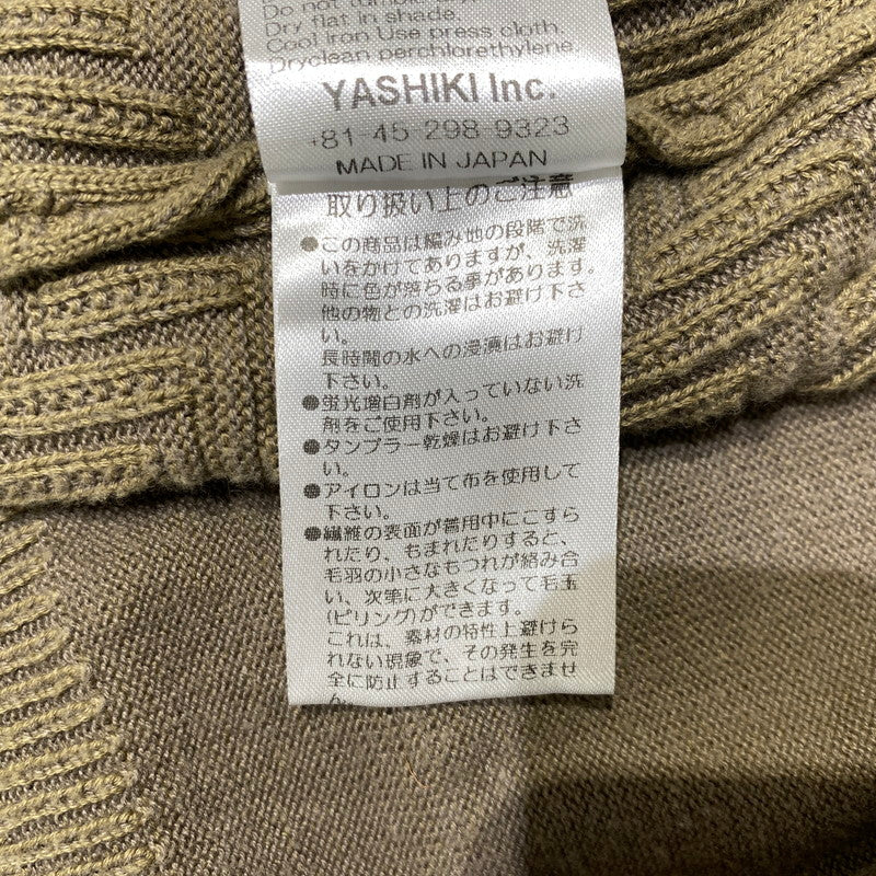 【中古品】【メンズ】 YASHIKI ヤシキ SAZANAMI COLLAR CARDIGAN MADE IN JAPAN YSK-21SS-KN03 サザナミ カラー カーディガン トップス 日本製 140-260704-ss-07-tei サイズ：1 カラー：グリーン 万代Net店