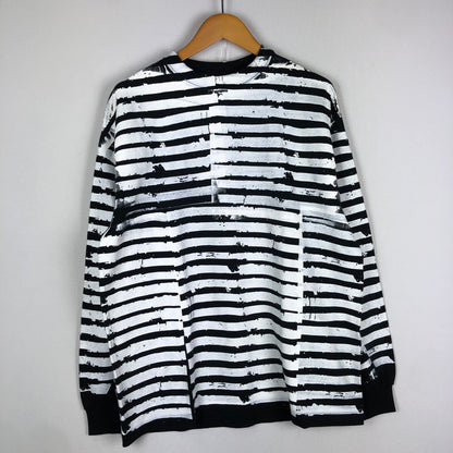 【中古品】【メンズ】 Circle Heritage サークルヘリテージ　PAINTED BORDER　L/S TEE　23010311 ペイント加工 ボーダー　ロングスリーブ　Tシャツ トップス 長袖 140-251012-ts-04-tei サイズ：L カラー：ホワイト 万代Net店