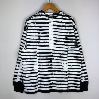 【中古品】【メンズ】 Circle Heritage サークルヘリテージ　PAINTED BORDER　L/S TEE　23010311 ペイント加工 ボーダー　ロングスリーブ　Tシャツ トップス 長袖 140-251012-ts-04-tei サイズ：L カラー：ホワイト 万代Net店