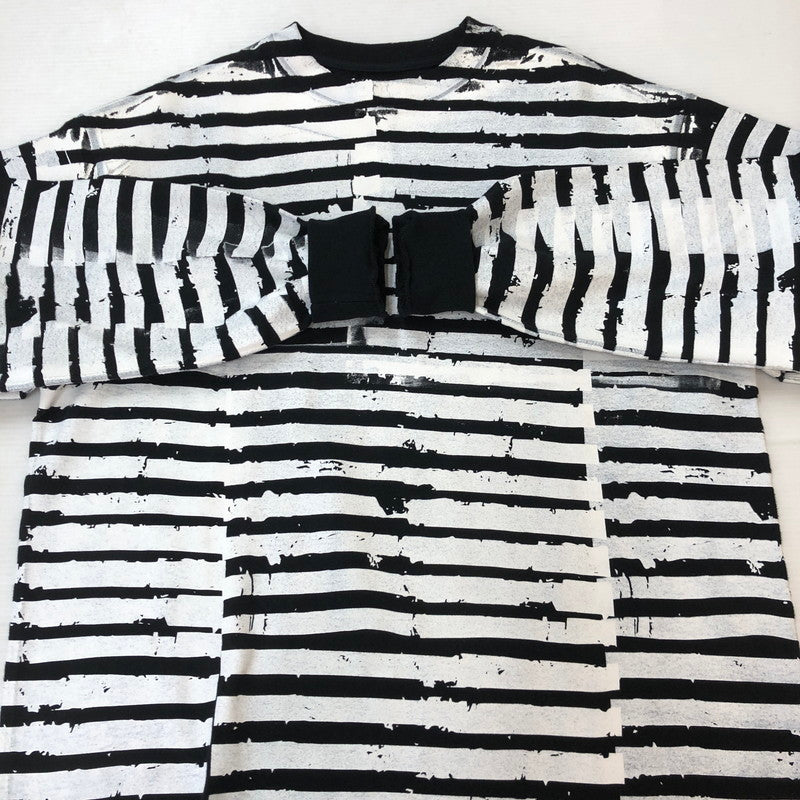【中古品】【メンズ】 Circle Heritage サークルヘリテージ　PAINTED BORDER　L/S TEE　23010311 ペイント加工 ボーダー　ロングスリーブ　Tシャツ トップス 長袖 140-251012-ts-04-tei サイズ：L カラー：ホワイト 万代Net店