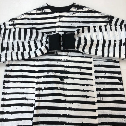 【中古品】【メンズ】 Circle Heritage サークルヘリテージ　PAINTED BORDER　L/S TEE　23010311 ペイント加工 ボーダー　ロングスリーブ　Tシャツ トップス 長袖 140-251012-ts-04-tei サイズ：L カラー：ホワイト 万代Net店