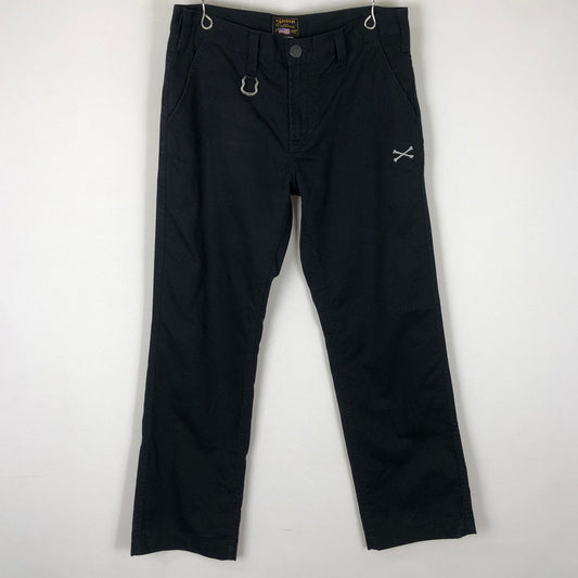 【中古品】【メンズ】 VANSON バンソン BONE EMBROIDERED WORK PANTS ボーン刺繍 ワークパンツ ボトムス 156-251115-ts-28-tei サイズ：30 カラー：ブラック 万代Net店