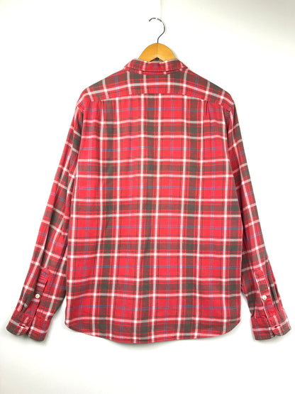 【中古品】【メンズ】 J.CREW ジェイクルー Style 22138 Flannel Shirt フランネルシャツ トップス 145-260819-SH-12-hon サイズ：L カラー：レッド 万代Net店