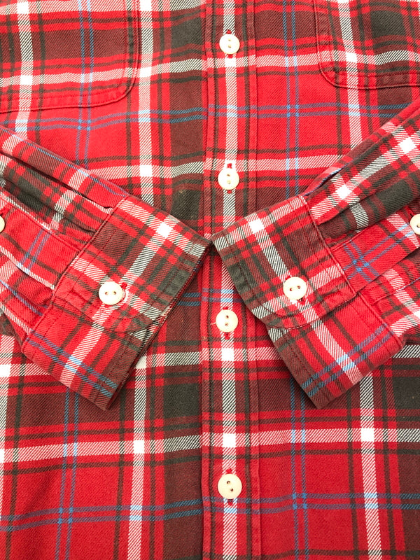 【中古品】【メンズ】 J.CREW ジェイクルー Style 22138 Flannel Shirt フランネルシャツ トップス 145-260819-SH-12-hon サイズ：L カラー：レッド 万代Net店