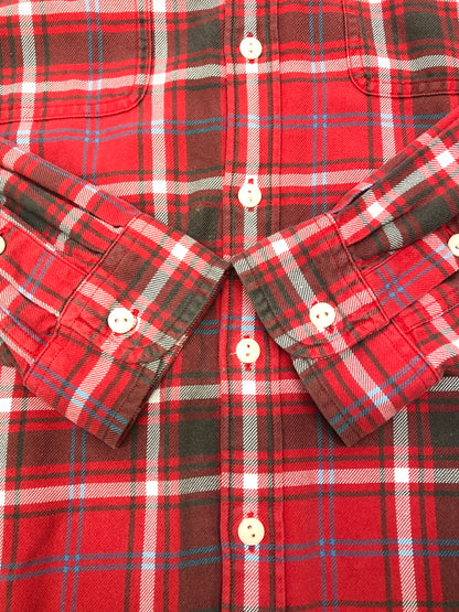 【中古品】【メンズ】 J.CREW ジェイクルー Style 22138 Flannel Shirt フランネルシャツ トップス 145-260819-SH-12-hon サイズ：L カラー：レッド 万代Net店