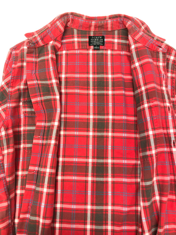 【中古品】【メンズ】 J.CREW ジェイクルー Style 22138 Flannel Shirt フランネルシャツ トップス 145-260819-SH-12-hon サイズ：L カラー：レッド 万代Net店