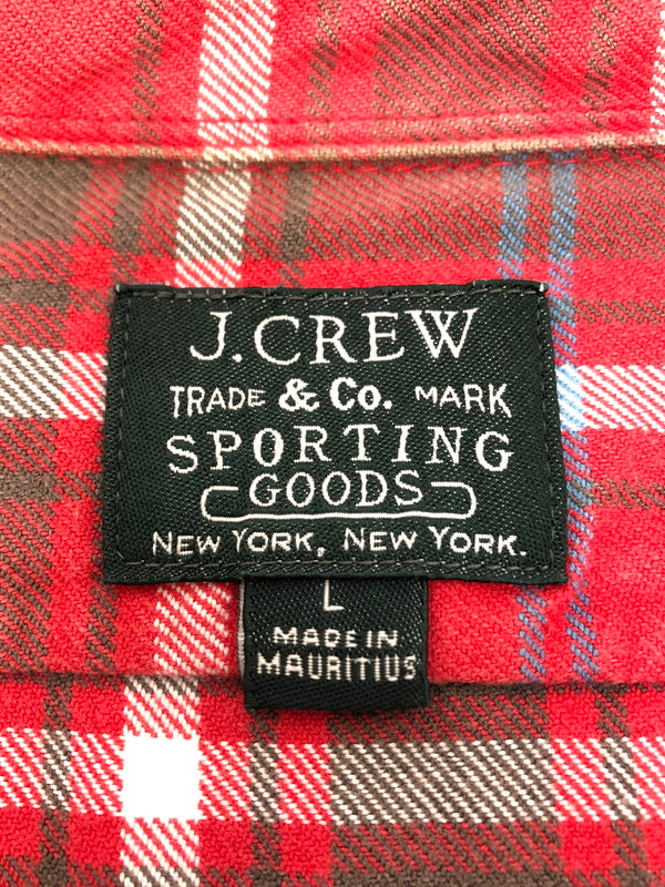 【中古品】【メンズ】 J.CREW ジェイクルー Style 22138 Flannel Shirt フランネルシャツ トップス 145-260819-SH-12-hon サイズ：L カラー：レッド 万代Net店