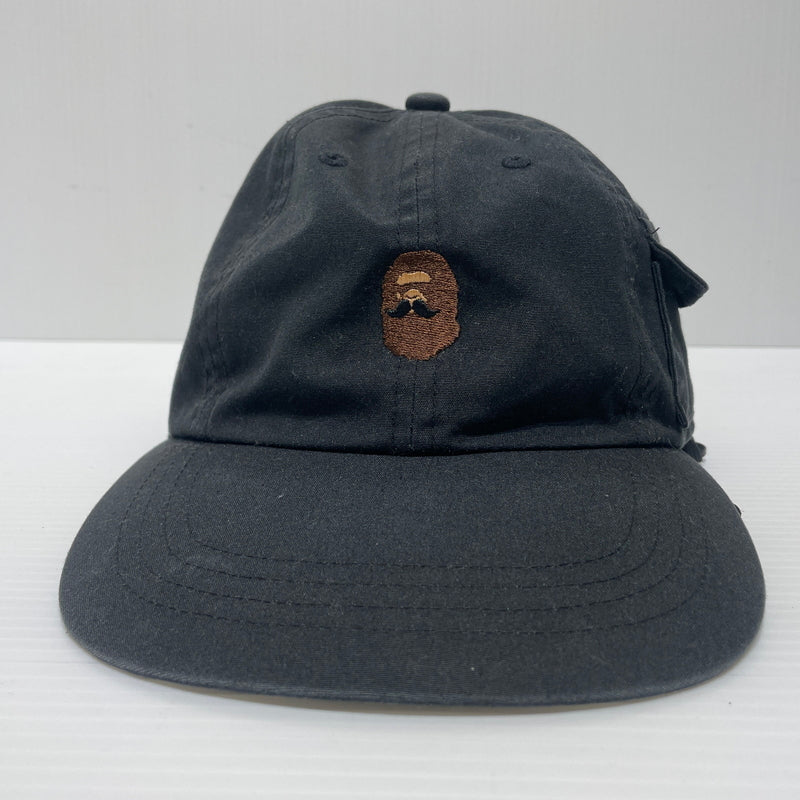 【中古品】【メンズ】 A BATHING APE アベイシングエイプ POCKET CAP 007CPJ301001M ポケットキャップ 帽子 ストラップ付き 185-260715-ko-07-tei サイズ：F カラー：ブラック 万代Net店