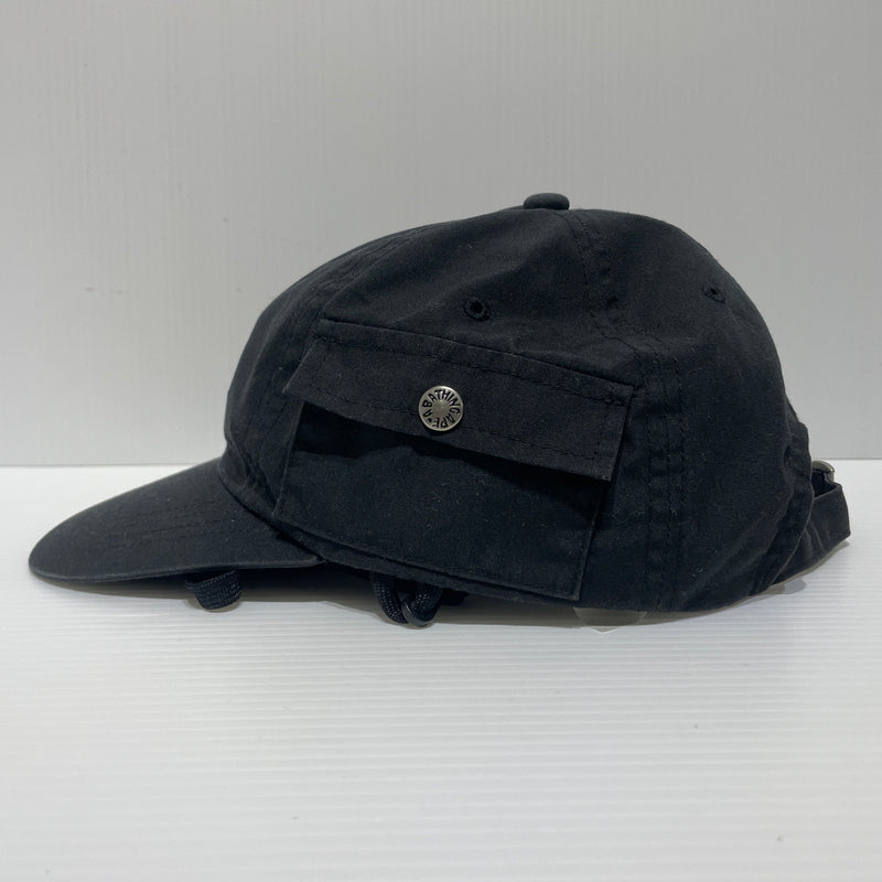 【中古品】【メンズ】 A BATHING APE アベイシングエイプ POCKET CAP 007CPJ301001M ポケットキャップ 帽子 ストラップ付き 185-260715-ko-07-tei サイズ：F カラー：ブラック 万代Net店
