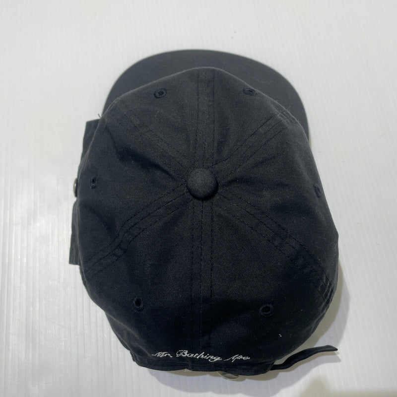 【中古品】【メンズ】 A BATHING APE アベイシングエイプ POCKET CAP 007CPJ301001M ポケットキャップ 帽子 ストラップ付き 185-260715-ko-07-tei サイズ：F カラー：ブラック 万代Net店