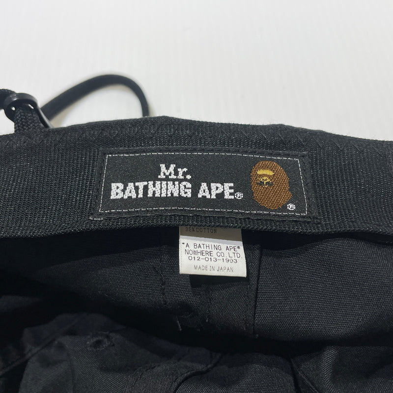 【中古品】【メンズ】 A BATHING APE アベイシングエイプ POCKET CAP 007CPJ301001M ポケットキャップ 帽子 ストラップ付き 185-260715-ko-07-tei サイズ：F カラー：ブラック 万代Net店