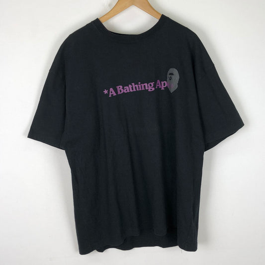 【中古品】【メンズ】 A BATHING APE アベイシングエイプ LOGO PRINT S/S TEE 001CSJ301007M ロゴプリント ショートスリーブ Tシャツ トップス 半袖 142-251115-ts-06-tei サイズ：XL カラー：ブラック 万代Net店