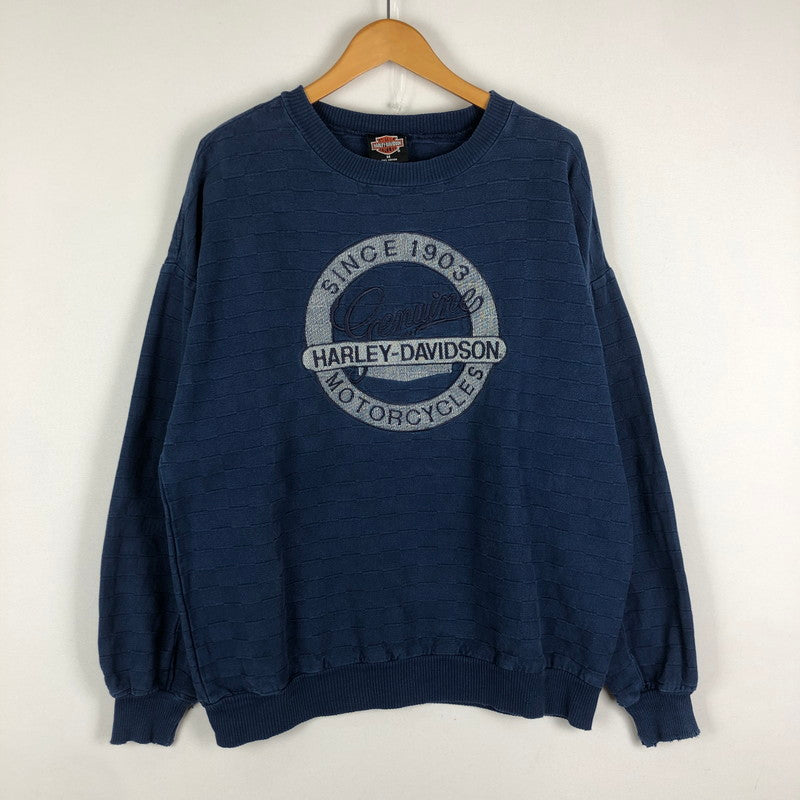 【現状渡し品】【メンズ】 HARLEY DAVIDSON ハーレーダビッドソン 90’s SWEATSHIRT MADE IN USA 90年代 スウェット シャツ トップス トレーナー プルオーバー USA製 145-251016-ts-19-tei サイズ：M カラー：ネイビー 万代Net店