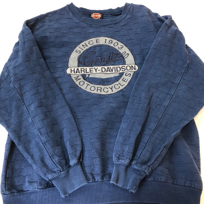 【現状渡し品】【メンズ】 HARLEY DAVIDSON ハーレーダビッドソン 90’s SWEATSHIRT MADE IN USA 90年代 スウェット シャツ トップス トレーナー プルオーバー USA製 145-251016-ts-19-tei サイズ：M カラー：ネイビー 万代Net店