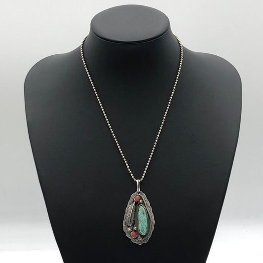 【中古品】【メンズ/レディース】 BIG HAND ビッグハンド 3D NECKLACE TOP 3D ネックレス トップ アクセサリー ジュエリー ターコイズ 192-251106-ts-18-tei カラー：シルバー 万代Net店