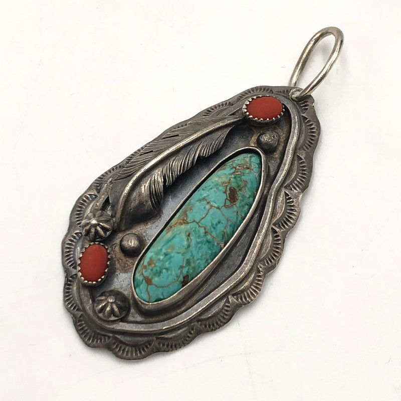 【中古品】【メンズ/レディース】 BIG HAND ビッグハンド 3D NECKLACE TOP 3D ネックレス トップ アクセサリー ジュエリー ターコイズ 192-251106-ts-18-tei カラー：シルバー 万代Net店