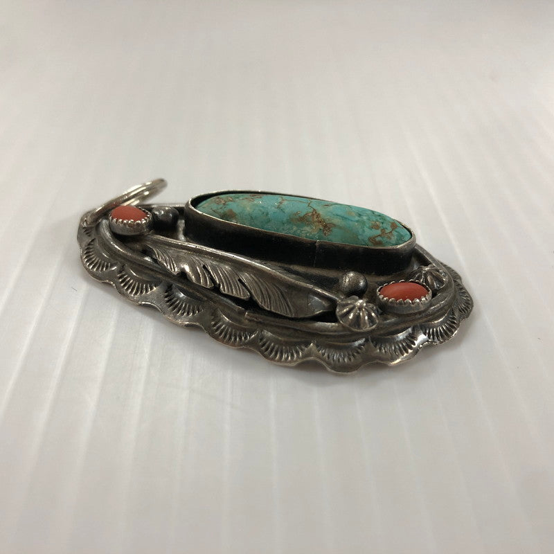 【中古品】【メンズ/レディース】 BIG HAND ビッグハンド 3D NECKLACE TOP 3D ネックレス トップ アクセサリー ジュエリー ターコイズ 192-251106-ts-18-tei カラー：シルバー 万代Net店