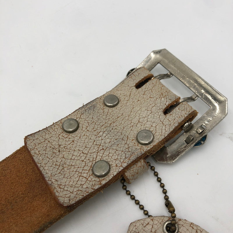 【中古品】【メンズ】 HTC エイチティーシー STONE BUCKLE LEATHER BELT ストーンバックル レザーベルト 服飾雑貨 アクセサリー 205-251103-yy-10-tei サイズ：34 カラー：ホワイト 万代Net店