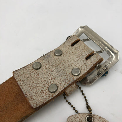 【中古品】【メンズ】 HTC エイチティーシー STONE BUCKLE LEATHER BELT ストーンバックル レザーベルト 服飾雑貨 アクセサリー 205-251103-yy-10-tei サイズ：34 カラー：ホワイト 万代Net店