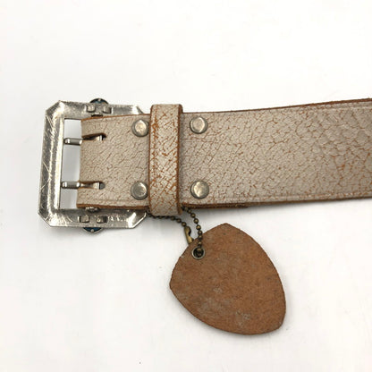 【中古品】【メンズ】 HTC エイチティーシー STONE BUCKLE LEATHER BELT ストーンバックル レザーベルト 服飾雑貨 アクセサリー 205-251103-yy-10-tei サイズ：34 カラー：ホワイト 万代Net店