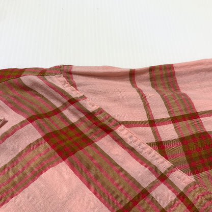 【中古品】【メンズ】 LEVI'S MADE&CRAFTED リーバイス メイドアンドクラフテッド COTTON OPEN COLLAR CHECK SHIRT コットン オープンカラー チェックシャツ 半袖 トップス 145-260703-yo-09-tei サイズ：1 カラー：ピンク 万代Net店