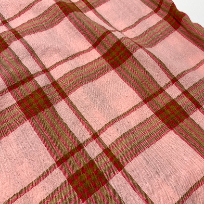 【中古品】【メンズ】 LEVI'S MADE&CRAFTED リーバイス メイドアンドクラフテッド COTTON OPEN COLLAR CHECK SHIRT コットン オープンカラー チェックシャツ 半袖 トップス 145-260703-yo-09-tei サイズ：1 カラー：ピンク 万代Net店