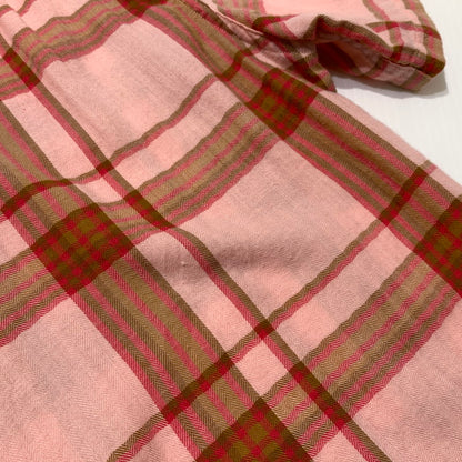 【中古品】【メンズ】 LEVI'S MADE&CRAFTED リーバイス メイドアンドクラフテッド COTTON OPEN COLLAR CHECK SHIRT コットン オープンカラー チェックシャツ 半袖 トップス 145-260703-yo-09-tei サイズ：1 カラー：ピンク 万代Net店